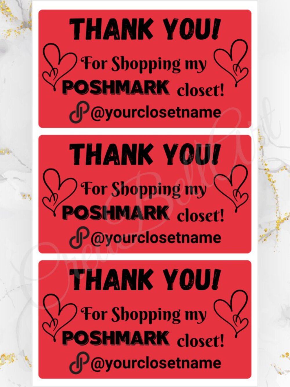 100 Thank you Stickers for Packaging | Small Business Labels